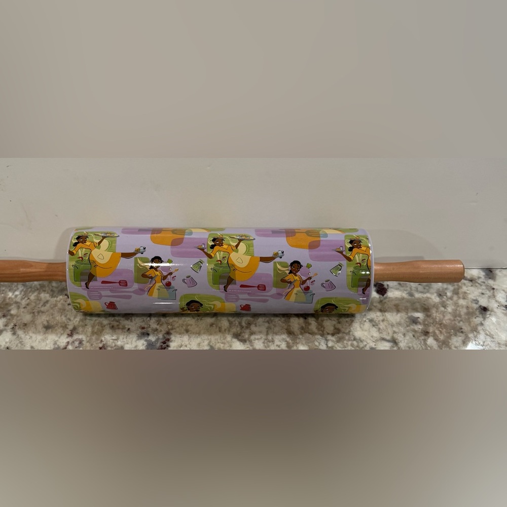 DISNEY TIANA CERAMIC ROLLING PIN-EPCOT INTERNATIONAL FOOD AND WINE FESTIVAL
